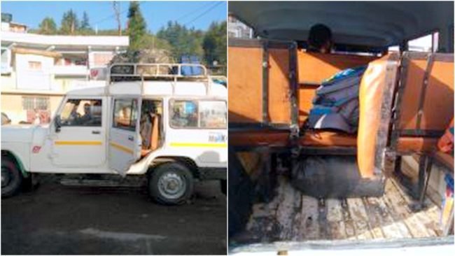 Congested shared cabs in Munsiyari, Uttarakhand, India