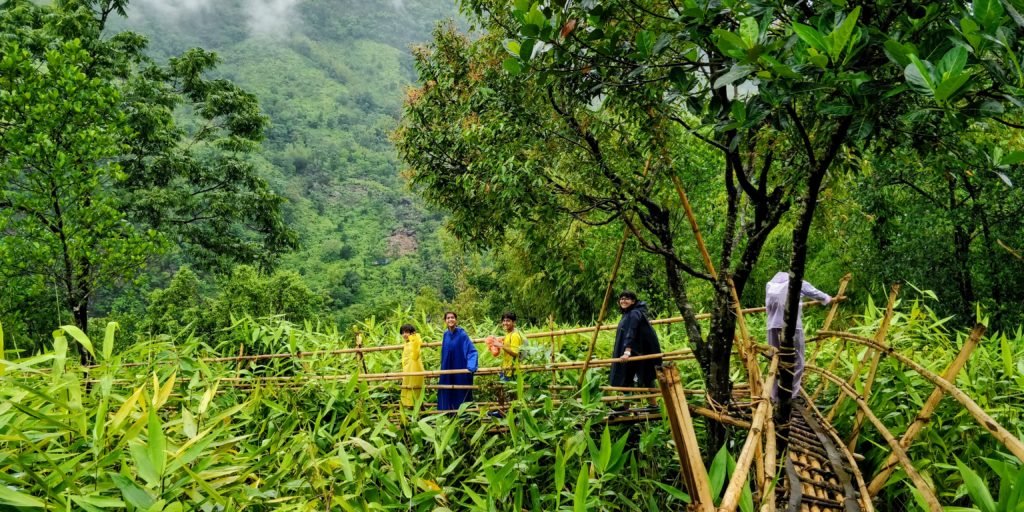 Mawryngkhang Wahkhen Meghalaya India Mawryngkhang trek is a trek to the legendary King of Stones in Wahkhen village of Meghalaya. The Mawryngkhang trek involves walking on bamboo bridges over broomstick farms and deep gorges.Wahkhen village is located in the Pynursla Tehsil of East Khasi Hills district in Meghalaya, India. It is 42km away from Shillong.Shillong & Cherrapunji are popular tourist places of Meghalaya. #lighttravelaction #meghalaya #incredibleindia #offbeatindia #northeastindia #meghalayatravel #meghalayainhindi