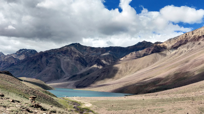 Chandra Taal (meaning the Lake of the Moon), or Chandra Tal, is situated at an altitude of about 4,300 metres (14,100 ft) in the Himalayas. The name of the lake originates from its crescent shape.