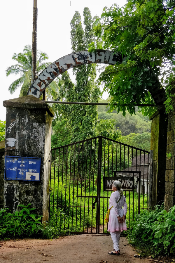 Steps leading down from Fort Aguada to the Central Jail area with ocean views, popular Instagram spot in Goa