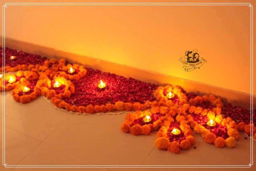From Diwali decoration ideas for entrance to puja ghar, this blog post is full of Inspiring, beautiful and very doable Diwali decor ideas on a budget. Quick and easy traditional diwali decoration ideas for your home using flowers and diyas.This blog post includes flower rangolis which are easy to make even by kids #diwalidecorations #diwalidecorationsathome #diwalidecorationsideas #diwalidecorationsathomeentrance #diwalidecorationsathomediy #diwalidecorationsoutdoor #diwalidecorationshanging