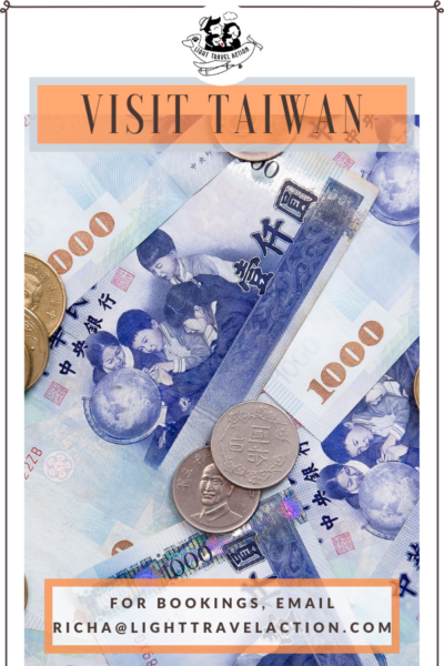 Taiwan is an island located in East Asia. The currency of Taiwan is called New Taiwan Dollar or NTD, the symbol is NT$ & ISO Code is TWD. Want to Travel to Taiwan but don't know where to go, what to see, How to book? Don't Worry! My team will help you with ticketing, visa paperwork, help you plan a customized private journey, group tour or business trip to Taiwan.To read more on Taiwan Currency, click on the link. For Bookings, Email: richa@lighttravelaction.com #taiwantravel #taiwancurrency