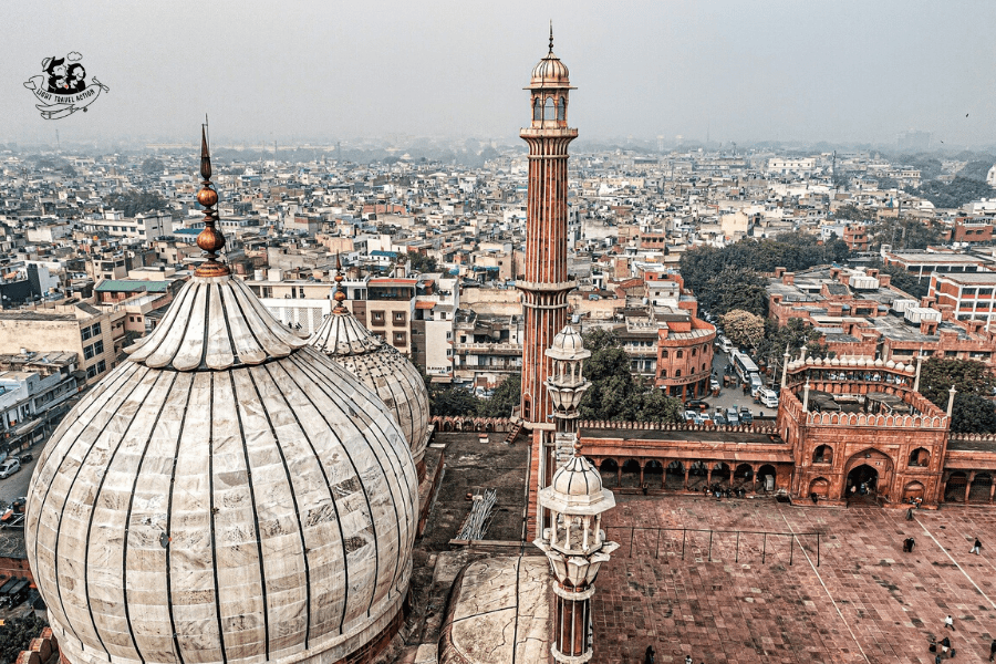 This great mosque of Old Delhi is the largest in India, with a courtyard capable of holding 25,000 devotees. The highly decorative Jama Masjid has three great gates, four towers and two 40 m-high minarets constructed of strips of red sandstone and white marble. Click to read travel tips & other necessary details #lighttravelaction #incredibleindia #jamamasjid #delhitourism #thingstodoindelhi #thingstodoinindia